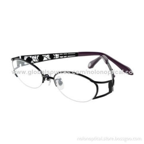 Woman's Stainless Eyeglasses Optic with Stones, 49-17-135 Frame Color